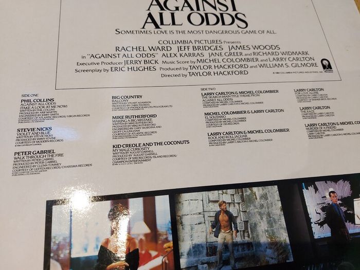 Against All Odds Soundtrack - Vinyl Record - Phil Collins Peter Gabriel Big Country Mike Rutherford + Hundreds More Records