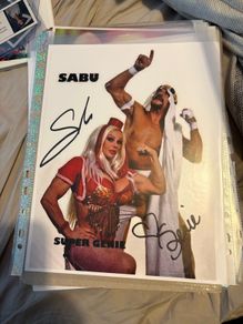 ECW Sabu & super genie signed photo