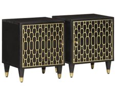 Bedside Cabinets 2 pcs 40x33x46 cm Solid Wood Mango