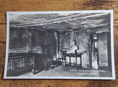 Old Postcard Shakespeare's Birth Room, Stratford-on-Avon, England - free standard postage