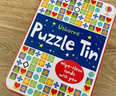Usborne Puzzle Tin Wipe-clean Cards & Pen