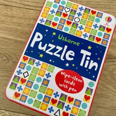 Usborne Puzzle Tin Wipe-clean Cards & Pen