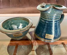 Louis Mulcahy Milk Jug Creamer and Small Matching Sugar Bowl