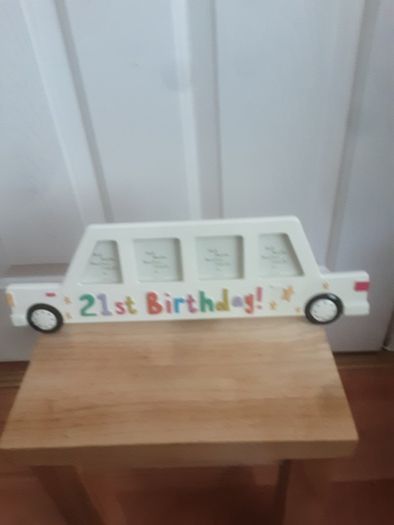 Frame/Ceramic Car 21st Birthday Frame for Photos or Name