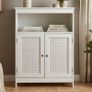 White Storage Cabinet with Doors Image 3