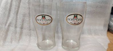 hoffman's lager beer pint glasses x 2 ,rare item ,,from cherry brewery's waterford, 74 ,84 stamped on the glasses ,prefect condition, prefect condition, collectors items, hoffman's wasn't in production long ,,buyer collects or pays postage thank you.sold