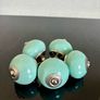 Turquoise ceramic knobs (x5) with silver details Image 2