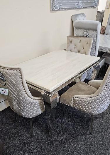 Marble Kitchen Dining Table With 6 Chairs