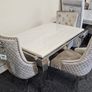 New Marble Dining Table With Knockers Chairs Image 3