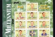 2000 &amp; 2001 Ireland IPTA Roadshow Kilkenny 26th February 2000 and 17th February 2001 Commemorative Stamps Exhibition Souvenir on GAA Gaelic Football (2000) and GAA Hurling (2001) Sheet Mint Never Hinged (MNH)