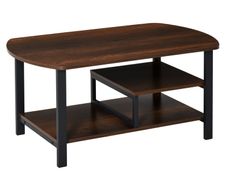 Industrial Coffee Table, Rectangular Sofa Table with Storage Shelves for Living Room, Bedroom, Office, Brown