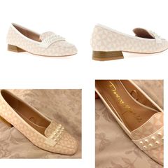 Dancing Matilda chic geo pearl trapeze pink shoes block heel chic