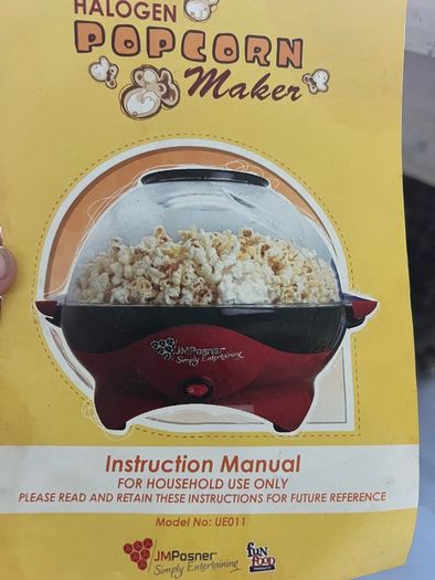 Halogen Popcorn maker