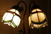 Vintage Tiffany Style Table Lamp Golf Bag Lamp Nightstand Stained Glass Bedside Lamp