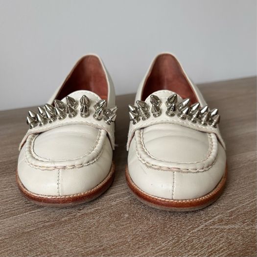 Jeffrey Campbell off-white leather loafers
