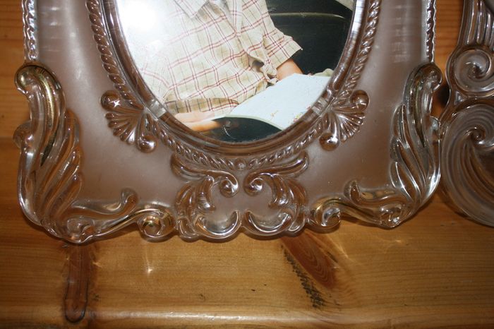 Vintage Mikasa crystal clear , frosted glass frames or trays