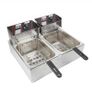 Stainless Steel Commercial Electric Fryer Stainless Steel Fryer 12L Electric Double Tank Double Sieve Machine for Chicken/Shrimp With Basket And Lid 12L 220v Image 10