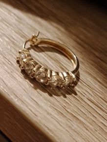 Gold over 925 Silver Earring with 5 Cubic Zirconia
