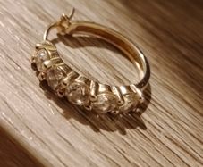 Gold over 925 Silver Earring with 5 Cubic Zirconia