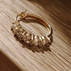 Gold over 925 Silver Earring with 5 Cubic Zirconia