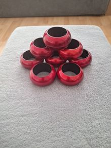 Christmas Napkin Ring/Eight Acrylic Cylinder Napkin Rings (Red)