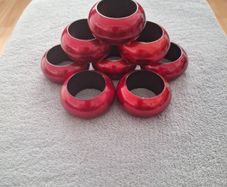 Christmas Napkin Ring/Eight Acrylic Cylinder Napkin Rings (Red)