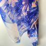 GUESS Tropical Print Winter Accent Scarf | Royal Blue & Peach Lightweight Wrap Image 2