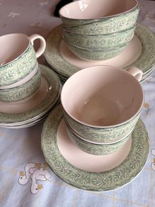 Royal Doulton Linen Leaf China Set-1980s Fine Dining Service