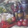 a large oil painting on canvas of a still life signd harris Image 3