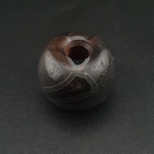 Vintage Natural Pattern Suliemani Tire Shape Agate Bead Amulet