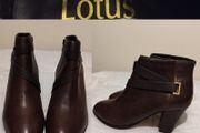 Lotus Brown Ankle Boots, New