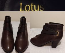Lotus Brown Ankle Boots, New