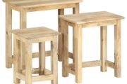 Nesting Tables 3 pcs Solid Mango Wood