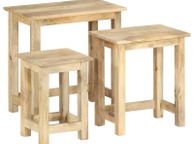 main image for ad Nesting Tables 3 pcs Solid Mango Wood