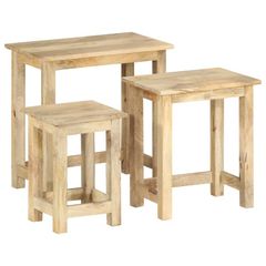 Nesting Tables 3 pcs Solid Mango Wood