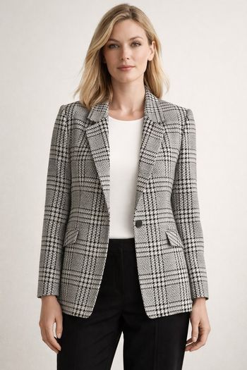 BRAND NEW Ladies Check Blazer: Size 8 (also suit 10 big fitting)