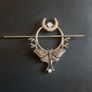 Large Moth Hair Slide with Crescent Moon | Celestial Hair Pin for Thick Hair | Silver Moth Shawl Pin | Goth Witchy Accessories Image 3
