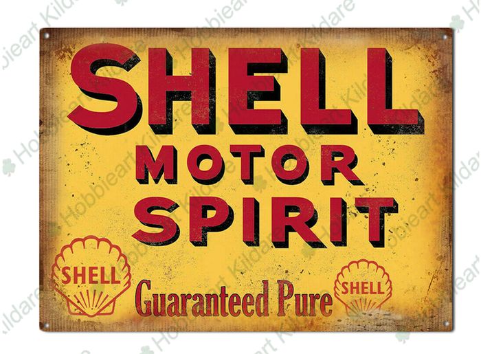 Shell oil Classic car garage tin metal sign