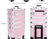 Cosmetic Case Makeup Trolley Beauty Suitcase Box Organizer - XL - Pink