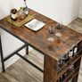 Industrial Bar Table with 2 Stools  Vintage Brown Breakfast Bar & Home Bar Set Image 6