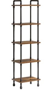 Ladder Shelf,5-Tier Storage Shelves,Small Bookshelf,Shelving Unit with Metal Frame,Vintage Industrial Plant Display Stand,Bookcase for Living Room, Home Office (FREE POSTAGE)