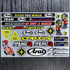 Reflective Decor Stickers for Car Motorcycle Scooter Mountain Biking Sponsor Decals Covering Helmet Scratches