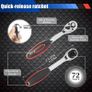 NEW SALE | 46Pcs Socket Wrench Kit, 34Pcs 1/4'' Drive Socket Wrench Bits & Driver - with Flexible Extension Rods, Quick Release Reversible Ratchet, Wrench Handle - for Home Car Repair Image 6