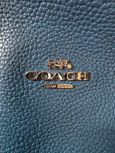 Blue Lapis Coach Edie Hobo Shoulder Bag
