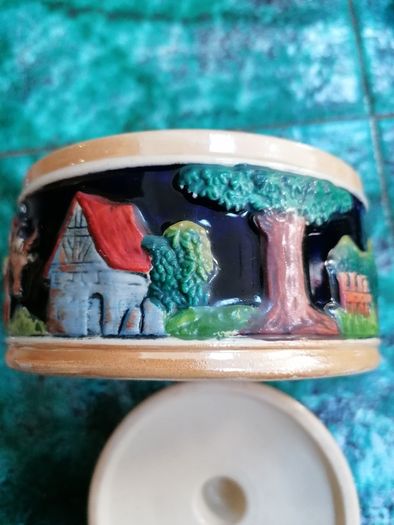 Vintage West german ceramic lidded dish