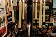 Hand crafted vintage wrought iron hanging candelabra