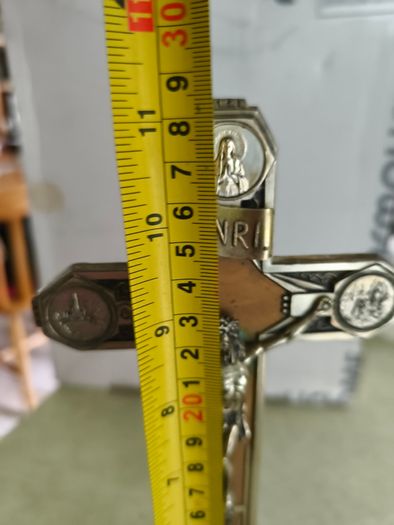 Rare find Crucifix of Lourdes, Art Deco period from the 1920s Materials: Metal