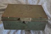 Vintage metal deed box.
