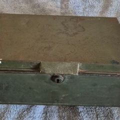 Vintage metal deed box.