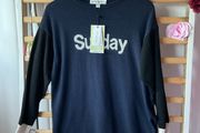 jumper Bnwt Carolyn Donnelly navy &amp; black logo jumper with cashmere  size small